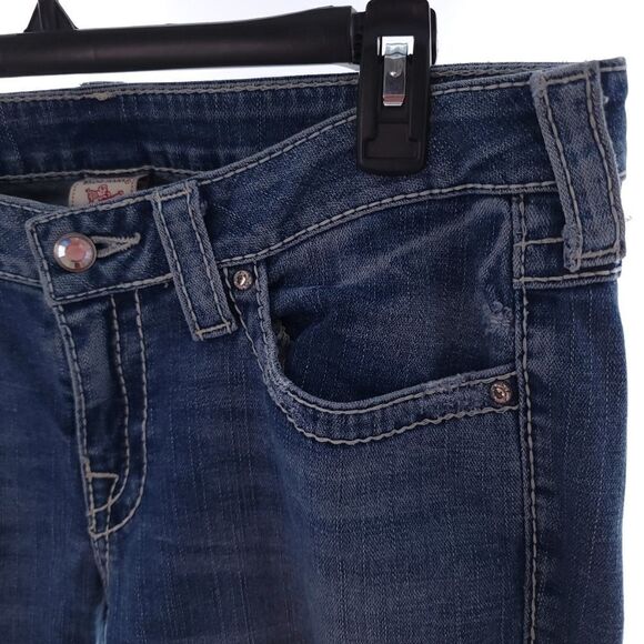 True Religion Disco Joey Big T Women's 32 straight Leg Jeans W/ Flap Pockets - Picture 4 of 13